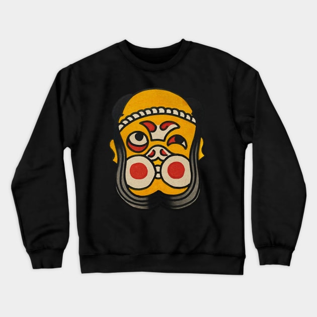 Traditional Tattoo Japanese face fella Crewneck Sweatshirt by JAYANAWI PROJECT